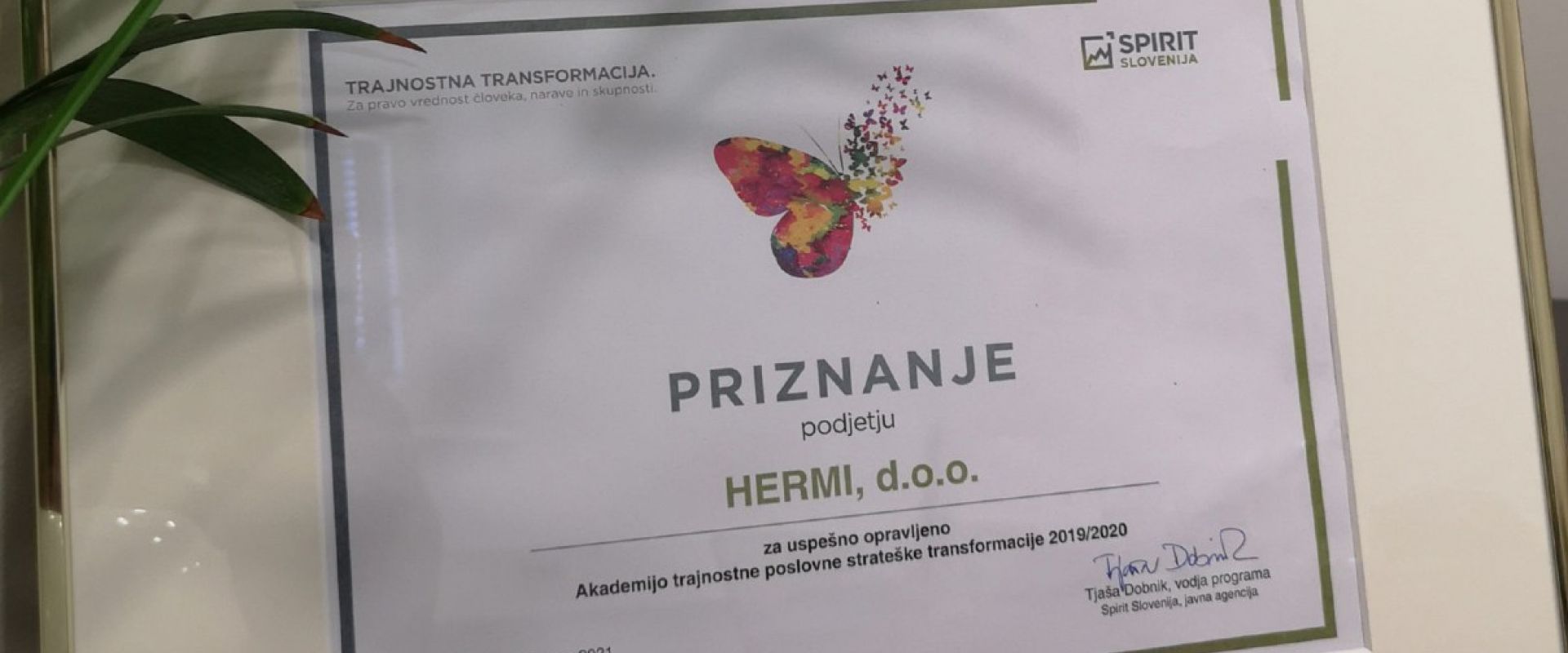 Hermi receives official recognition for initiating a sustainable business transformation